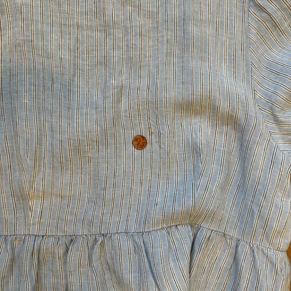 Madewell Light Blue Striped Button-Front Midi Dress - Picture 10 of 11